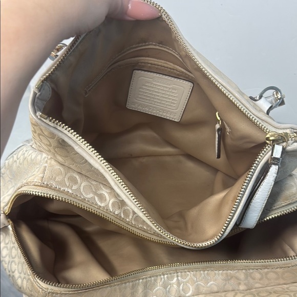 Coach Beige Signature Tote Bag - Picture 9 of 10